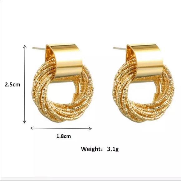 Gold Circle Earrings - Picture 5 of 7